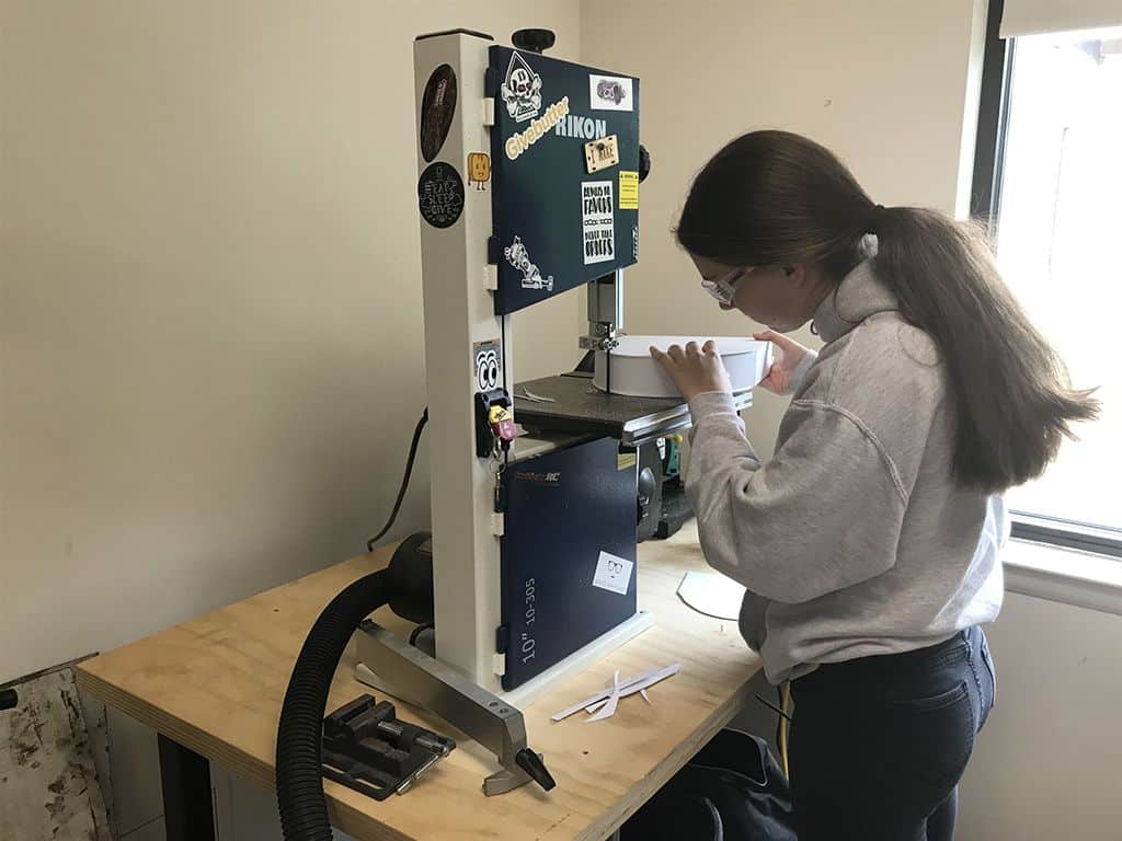 A female student working in a lab
