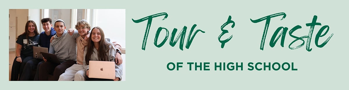 A flyer titled "Tour and Taste of the high school" with a picture of high school kids